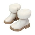 thumbnail image 1 of Kali_Store Toddler Girl Winter Boot Girls Bow Decor Zip Side Boots Kids Ankle Boots Girls Snow Boots(White Size,11.5 Little Child), 1 of 7