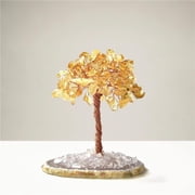 Kalifano K917A-CT 3.5 in. Citrine Natural Gemstone Tree of Life with Agate Base
