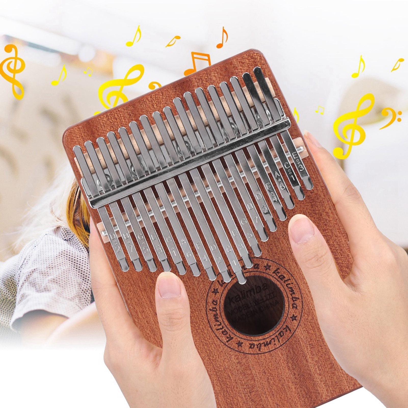 Kalimba, Finger Harp Sapele Thumb Piano, For Professional For Beginner