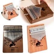 Kalimba Thumb Piano 17 Keys Solid Wooden Finger Instrument with Tuning Hammer Portable Musical Gift for Beginners Adults
