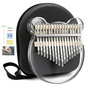 Kalimba Thumb Piano Portable 17 Keys Mbira Finger Piano Musical Instruments Birthday Gift for Kid Adult Beginners Professional,Crystal