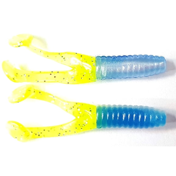 Kalin's 1-3/4" Triple Threat Crappie Scrub 10Pk Blue & Silver/Chartreuse