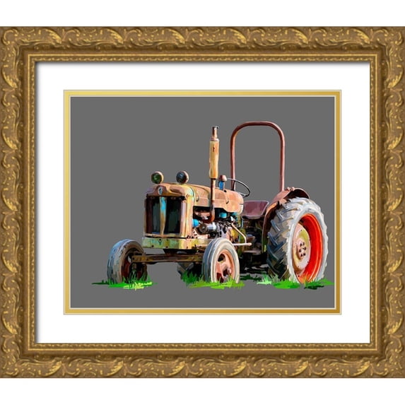 Kalina, Emily 14x12 Gold Ornate Wood Framed with Double Matting Museum Art Print Titled - Vintage Tractor X