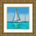 thumbnail image 1 of Kalina, Emily 20x20 Gold Ornate Wood Framed with Double Matting Museum Art Print Titled - Sailing Portrait IV, 1 of 4