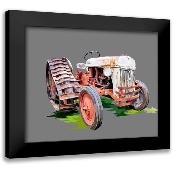 Kalina, Emily 24x20 Black Modern Framed Museum Art Print Titled - Vintage Tractor XIV