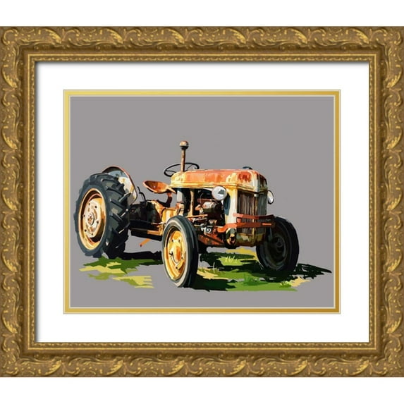 Kalina, Emily 24x20 Gold Ornate Wood Framed with Double Matting Museum Art Print Titled - Vintage Tractor II