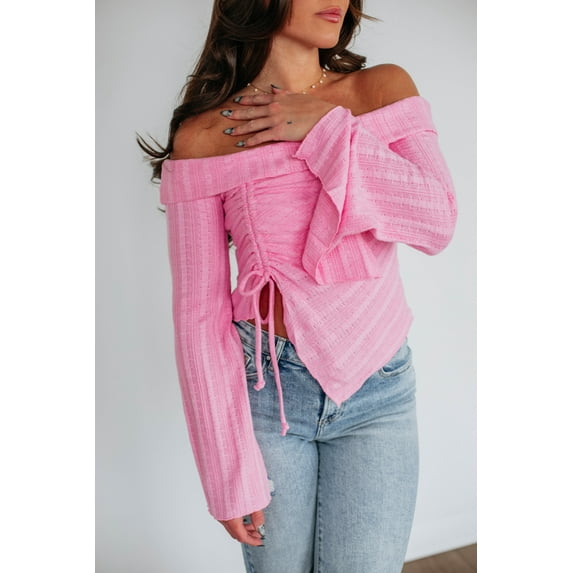 Kalinda Off The Shoulder Top - Bubblegum