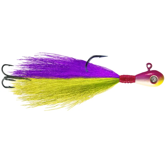 Kalins, Google Eye Hair Jig, 1/4oz, Purple/Chartreuse