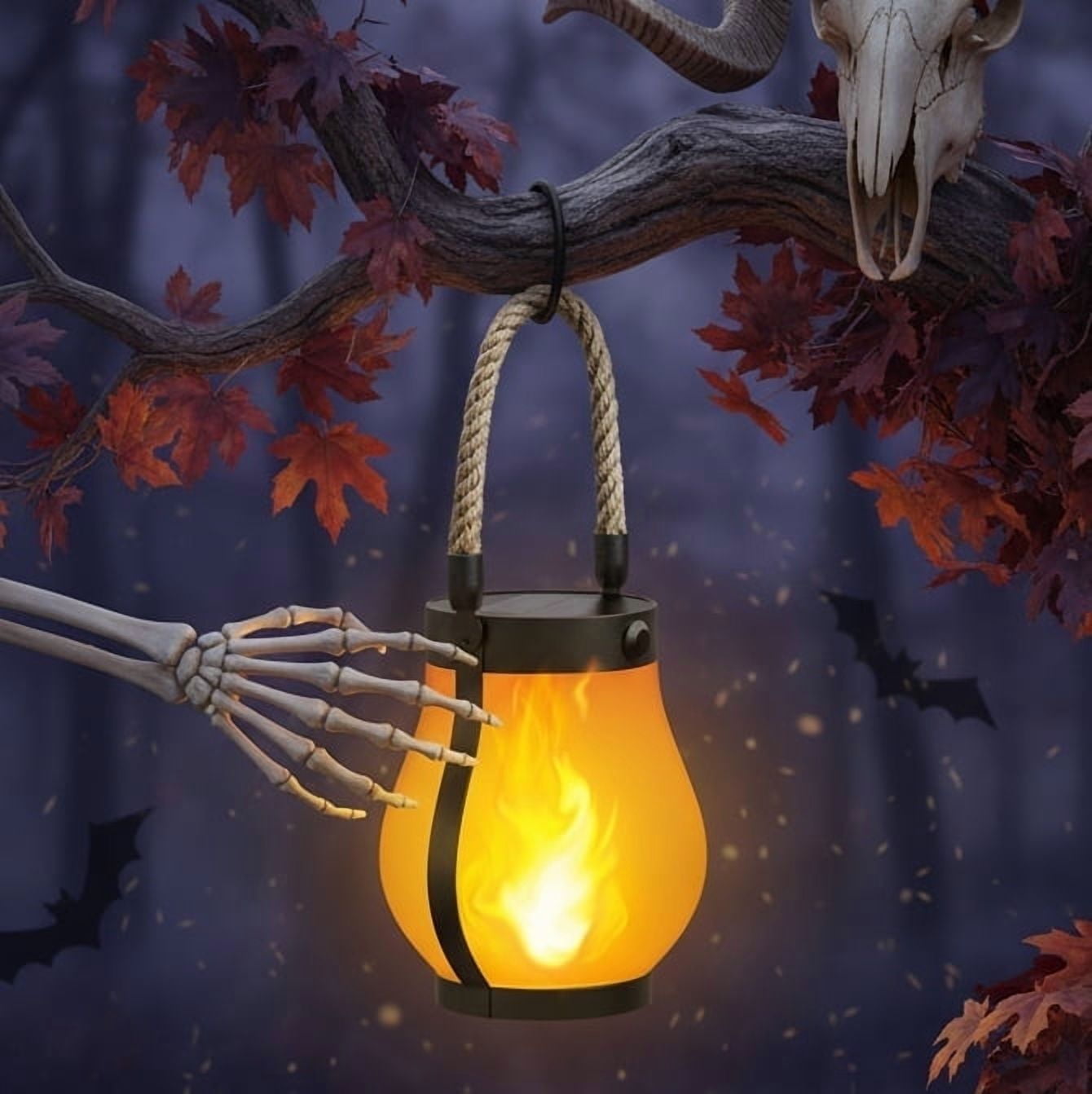 Solar Lantern Outdoor Lights Waterproof, Dancing Flame Solar