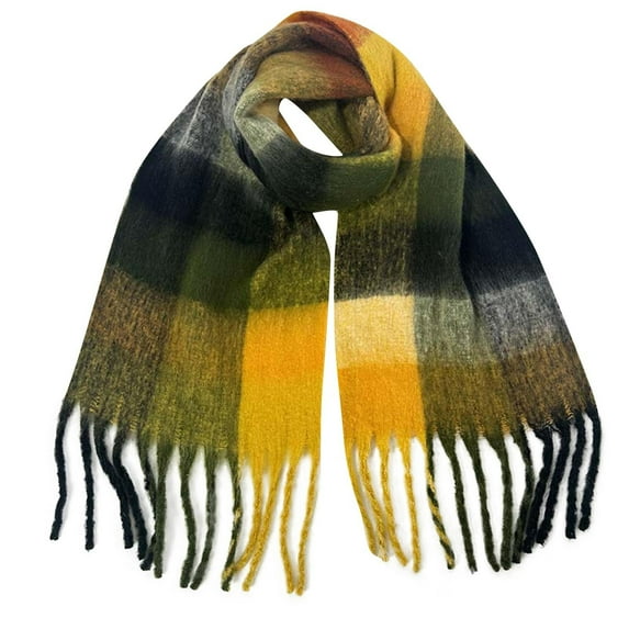 Kaliqueen Blanket Scarf for Women Oversized Tassel Soft Fall Winter Warm Thick Scarf Multicolor Fashion Long Neck Wraps Scarf