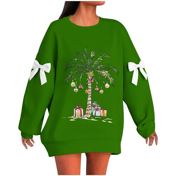Kaliqueen Christmas Oversized Sweatshirt for Women Funny Xmas Graphic Long Sleeve Crew Neck Pullover Tops 2025 Fall/Winter Casual Outfits