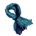 thumbnail image 1 of Kaliqueen Cotton-linen Tie Dye Color Block Pleated Scarf for Women Soft Lightweight Vintage Shawl Wrap, 1 of 2
