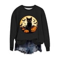 thumbnail image 1 of Kaliqueen Halloween Sweatshirts for Women Spooky Season Funny Long Sleeve Graphic Crewneck Pullover Tops Loose Fit Holiday Outfits with Multi Print, 1 of 6