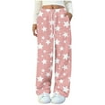 thumbnail image 1 of Kaliqueen Womens Pajama Pants Fashion Unstructured Print Soft Fleece Pj Pants Drawstring Waist Comfortable Lounge Long Pant with Pockets, 1 of 4