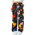 thumbnail image 1 of Kaliqueen Womens Pajama Pants Fashion Unstructured Print Soft Fleece Pj Pants Drawstring Waist Comfortable Lounge Long Pant with Pockets, 1 of 4