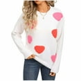 thumbnail image 1 of Kaliqueen Womens Sweater Crew Neck Heart Embroidery Knit Pullover Tops Casual Long Sleeve Loose Fit Trendy Outfits, 1 of 9