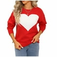 thumbnail image 1 of Kaliqueen Womens Sweater Crew Neck Heart Embroidery Knit Pullover Tops Casual Long Sleeve Loose Fit Trendy Outfits, 1 of 9