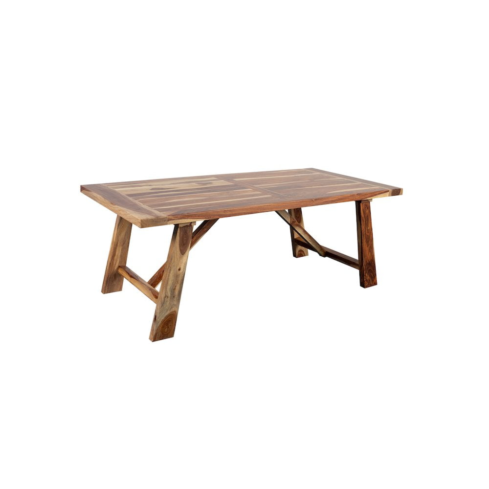 Kalispell Solid Sheesham Wood Dining Table in Natural - Walmart.com