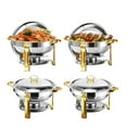 thumbnail image 1 of Kalkiam Buffet Chafing Set Set of 4 Party Food Warmer Stainless Steel Buffet Set Detachable Chafing Dish Set with Lid & Holder for Weddings Catering Banquets Events improved, 1 of 9