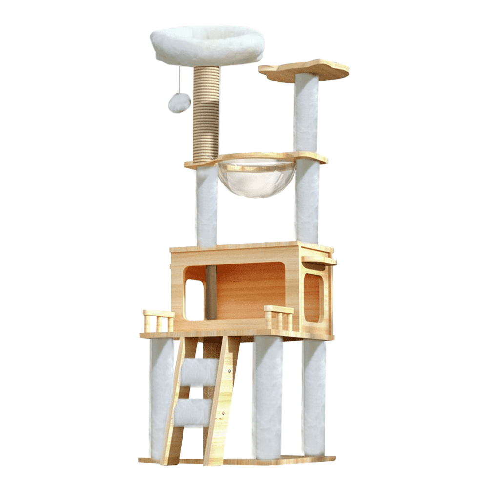 Kalkiam Cat Scratching Post Tree Tall Cat Tower with Clear Hammock Pet Supplies Cat Condo Modern Cat Tower for Indoor Kittens Cats Sleeping Climbing well-liked