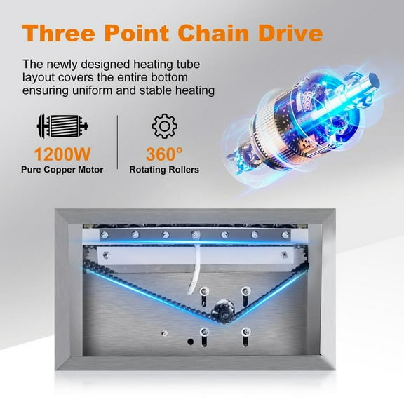 Kalkiam Hotdog Roller Electric Grill Cooker Machine 7 Roller Stainless Steel Led Light 1200w 110V Portable Commercial BBQ Accessories For Picnic Barbecue Camping boosted