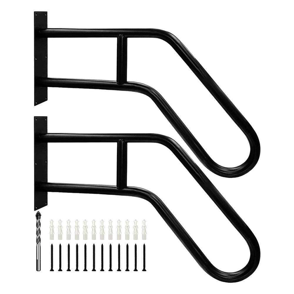 Black Metal Handrail for Outdoor Stairs and Porches