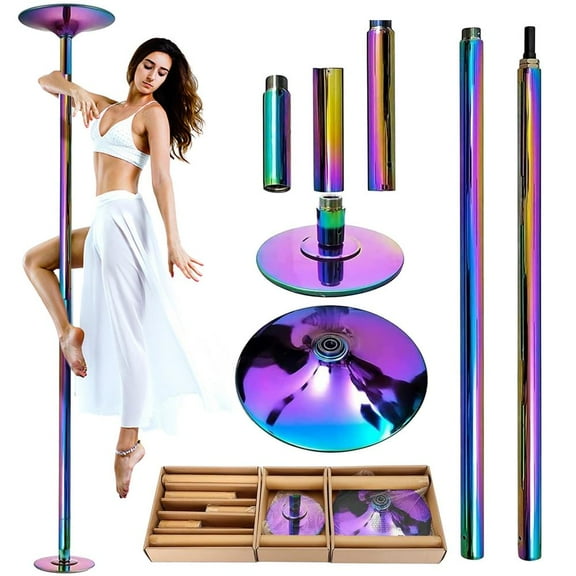 Kalkiam Portable Dance Pole Spin Dance Pole with Base Removable 45mm Exercise Pole Dance Pole Kit for Bedroom Pole Dance Studio Home vividly