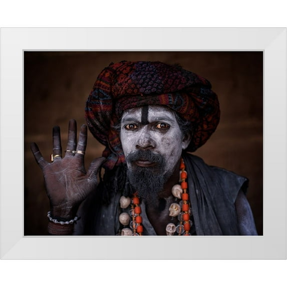 Kalla, Vivek 14x12 White Modern Wood Framed Museum Art Print Titled - Aghori Baba
