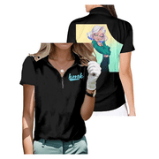 Kallmekris Zip Short Sleeve Tshirt Fashion Clothes for Women Harajuku 3D Top Tee