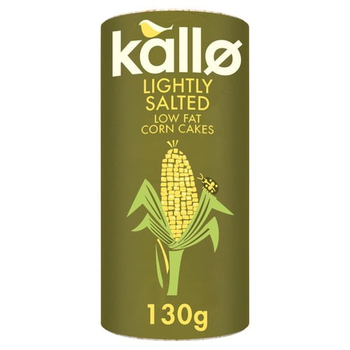 Kallo Lightly Salted Corn Cakes 130g, British Import (Pack of 3)