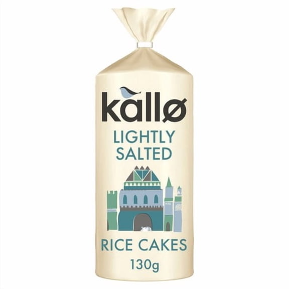 Kallo Lightly Salted Wholegrain Rice Cakes 130g, British Import (Pack of 3)