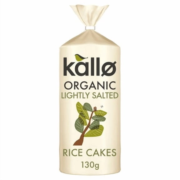 Kallo Organic Thick Slightly Salted Rice Cakes 130g, British Import (Pack of 3)