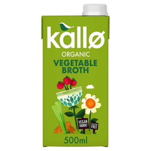 Kallo Organic Vegetable Broth 500ml, British Import (Pack of 3)