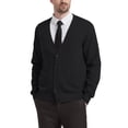 thumbnail image 1 of Kallspin Men’s Cardigan Sweater Wool Blend V Neck Buttons Cardigan with Pockets(Black,X-Large), 1 of 10