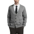thumbnail image 1 of Kallspin Men’s Cardigan Sweater Wool Blend V Neck Buttons Cardigan with Pockets(Light Grey,4X-Large), 1 of 10