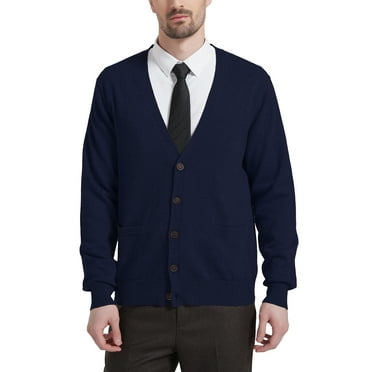 Cardigan Uomo In 100% Cotone Maglia Aperta Con Bottoni Dresserd Blu - Foto 6