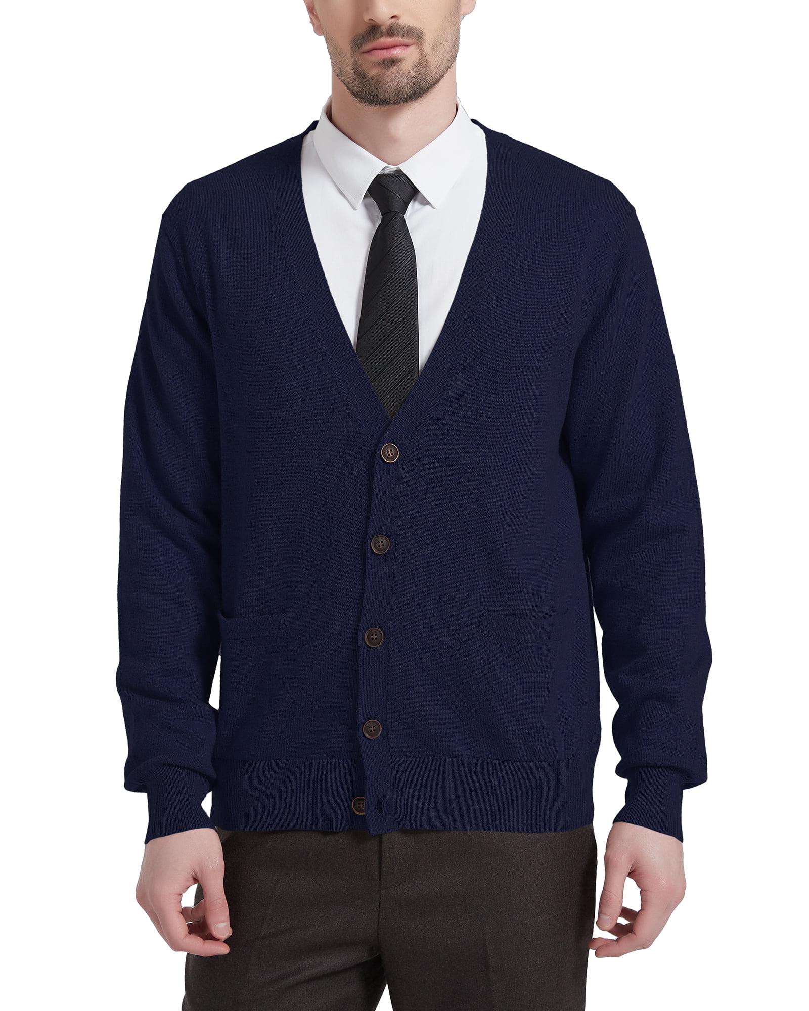 V Neck Cardigan Men