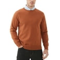 thumbnail image 1 of Kallspin Men's Cotton Crew Neck Sweater Regular Fit Long Sleeve Pullover Casual Cozy Stylish Sweater((Caramel,2X-Large), 1 of 9