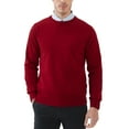 thumbnail image 1 of Kallspin Men's Cotton Crew Neck Sweater Regular Fit Long Sleeve Pullover Casual Cozy Stylish Sweater((Red,Large), 1 of 9