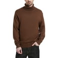 thumbnail image 1 of Kallspin Men’s Wool Blend Turtle Neck Midweight Pullover Sweaters(Brown,4X-Large), 1 of 10