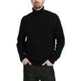 thumbnail image 1 of Kallspin Men's Turtleneck Sweaters Wool Blend High Neck Pullover Sweaters(Black,3X-Large,Tall), 1 of 7