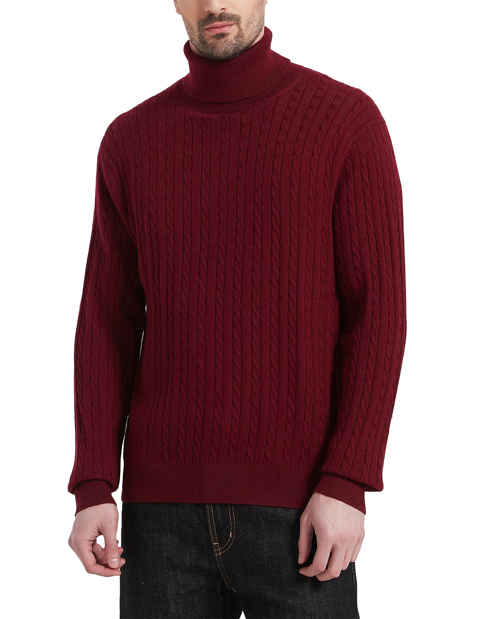 Kallspin Men's Turtleneck Sweaters Wool Blend High Neck Pullover ...