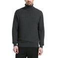 thumbnail image 1 of Kallspin Men's Turtleneck Sweaters Wool Blend High Neck Pullover Sweaters(Charcoal,3X-Large), 1 of 7
