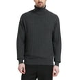 thumbnail image 1 of Kallspin Men's Turtleneck Sweaters Wool Blend High Neck Pullover Sweaters(Charcoal,X-Large,Tall), 1 of 7