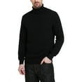 thumbnail image 1 of Kallspin Men's Turtleneck Sweaters Wool Blend Lightweight Pullover Sweaters(Black,2X-Large), 1 of 7