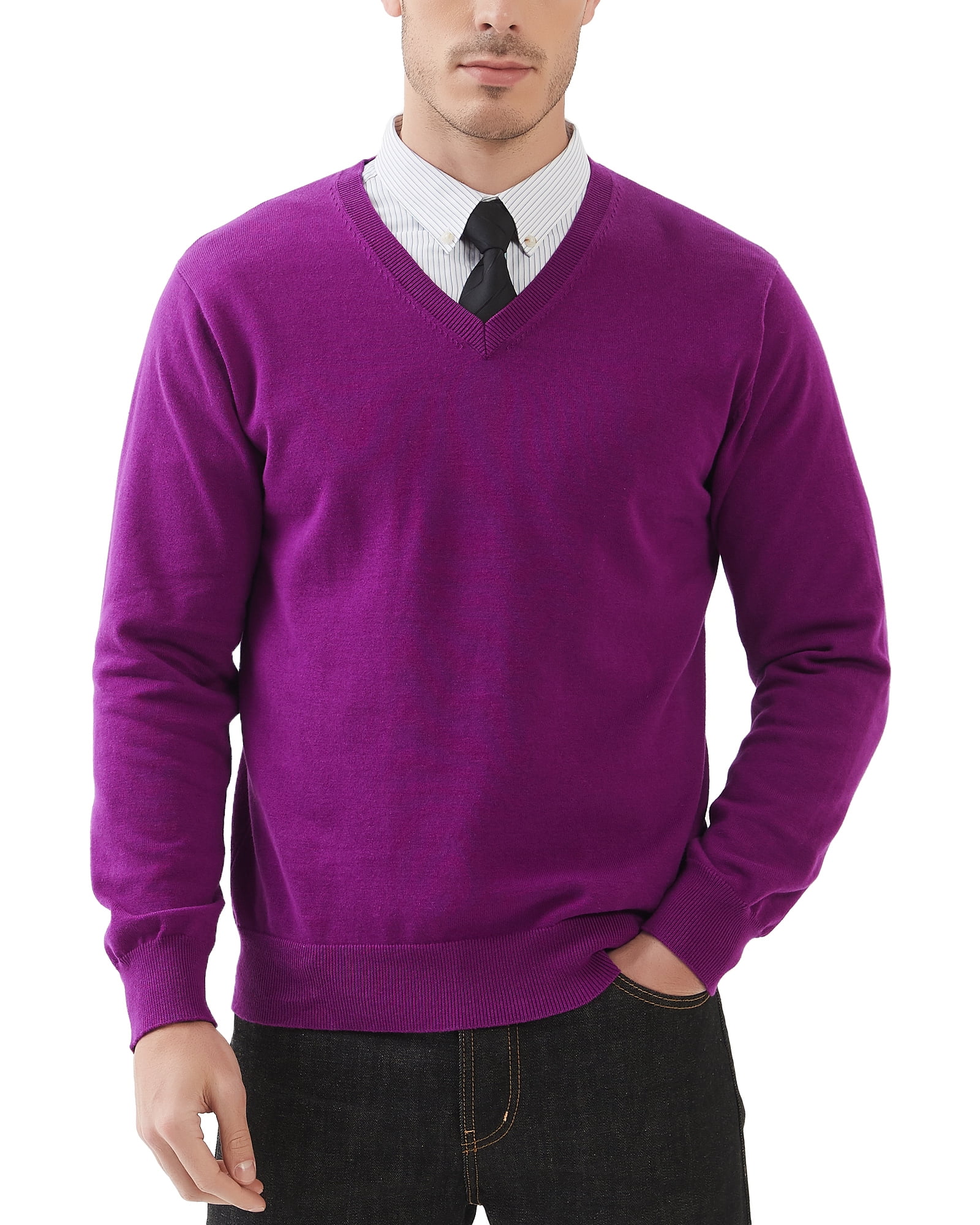 V neck purple sweater sale