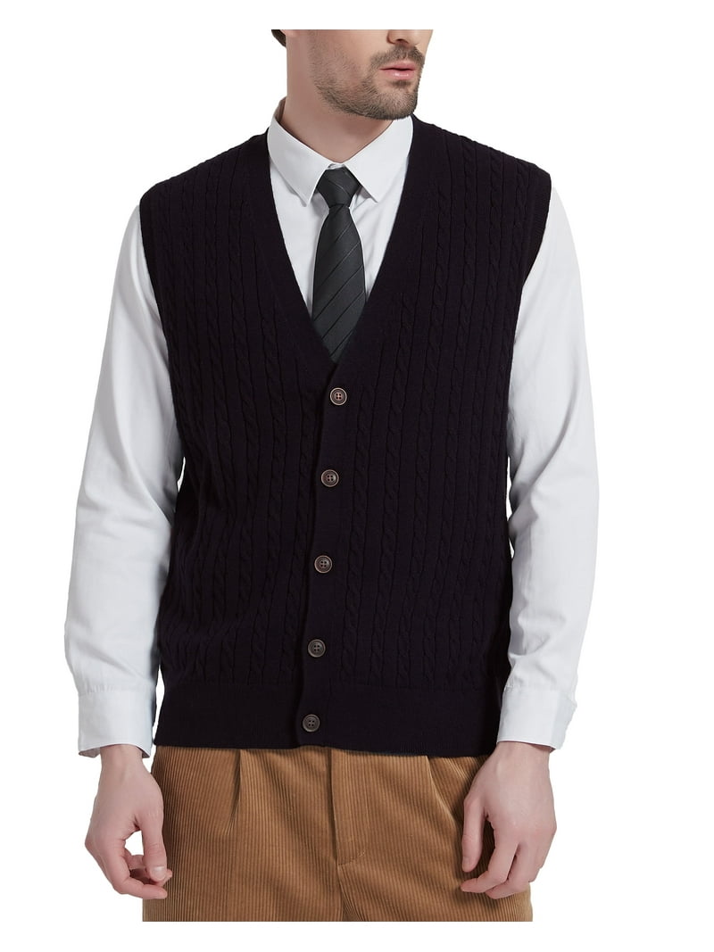 Black Sleeveless Sweater Mens Sleeveless Cardigans Kallspin Men's