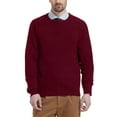 thumbnail image 1 of Kallspin Men’s Wool Blend Crew Neck Cable-Knit Pullover Sweaters (Burgundy, Medium), 1 of 8