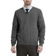 thumbnail image 1 of Kallspin Men’s Wool Blend Relaxed Fit V-Neck Long Sleeve Pullover Sweaters(Charcoal, 3X-Large,Tall), 1 of 9