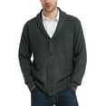 thumbnail image 1 of Kallspin Men's Wool Blend Shawl Collar Cardigan Sweater Button Down Knitwear with Pockets(Charcoal,X-Large), 1 of 6